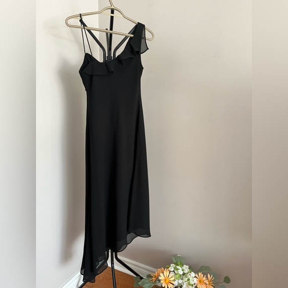 🍂HOST PICK!🍂Women’s LORI ANN Little Black Dress Y2K Fashion Black Asymmetrical - Picture 4 of 10